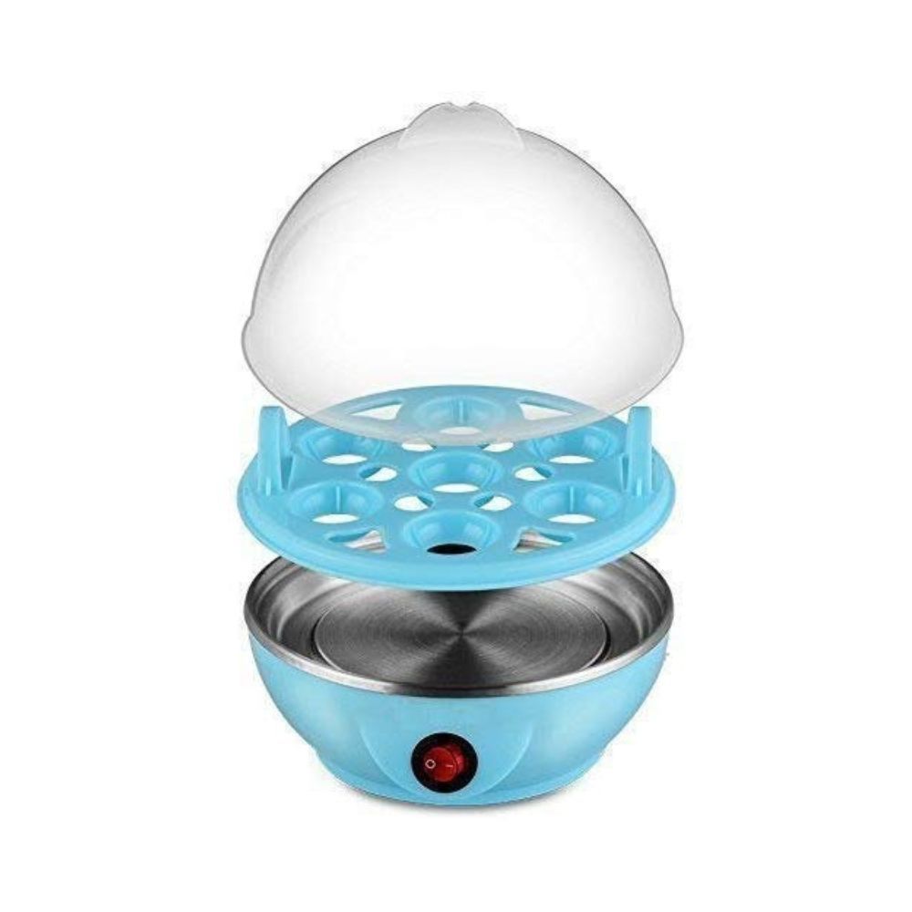 SOFLIN Egg Boiler Electric Automatic Off 7 Egg Poacher for Steaming 400 Watts Blue