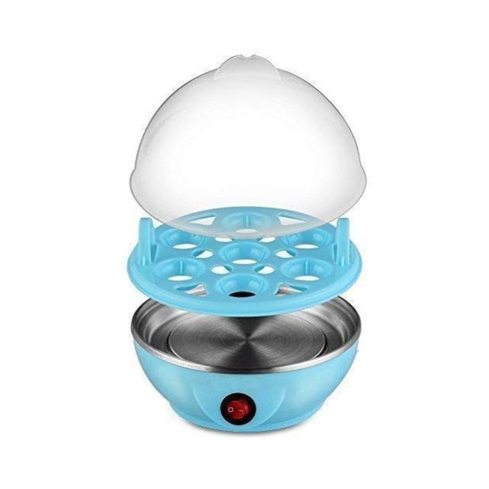 SOFLIN Egg Boiler Electric Automatic Off 7 Egg Poacher for Steaming (400 Watts, Blue)
