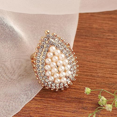 Buy Pearl Gold Ring. Women's Ring. Statement Ring. Anniversary Gift. Rose  Gold Ring. Gold Ring for Women. Natural Pearl Ring. Online in India - Etsy