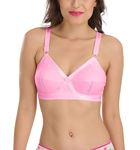 SONA Women's Perfecto Full Coverage Non Wired Non Padded Cotton Minimizer  Bra (Pink_38E) Pack of 1