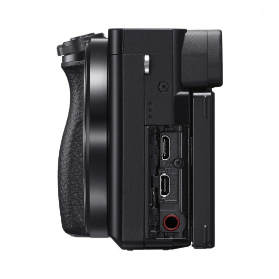 Sony Alpha ILCE-6100Y 242 MP Mirrorless Digital SLR Camera with 16-50 mm and 55-210 mm Zoom Lenses APS-C Sensor Fast Auto FocusReal-time Eye AFReal-time TrackingVlogging  Tiltable ScreenBlack