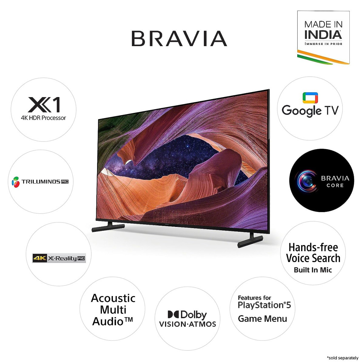 Sony Bravia 139 cm 55 inches 4K Ultra HD Smart LED Google TV KD-55X82L Black
