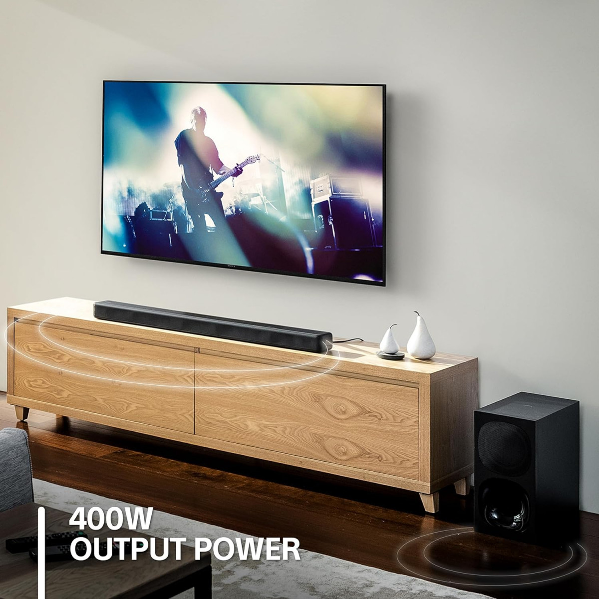 Sony HT-G700 31ch 4K Dolby AtmosDTSX Soundbar for TV with Wireless subwoofer 31ch Home Theater System 400W Surround SoundBluetooth Connectivity HDMI  Optical Connectivity 4k HDR - Black