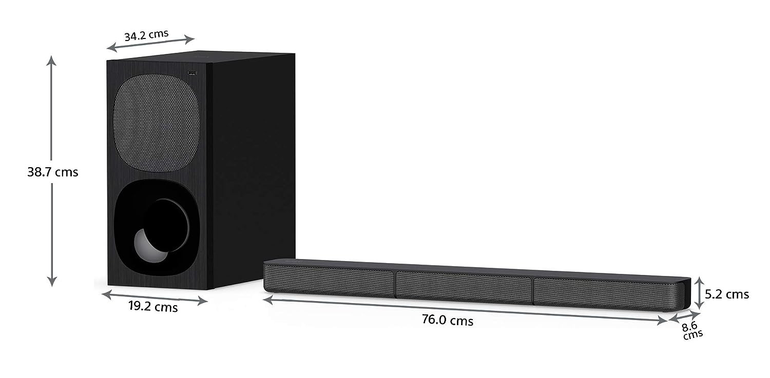 Sony HT-S20R Real 51ch Dolby Digital Soundbar for TV with subwoofer and Compact Rear Speakers 51ch Home Theatre System 400WBluetooth  USB Connectivity HDMI  Optical connectivity