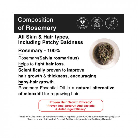 Soulflower Rosemary Essential Oil for Hair Growth, Hair Fall Control