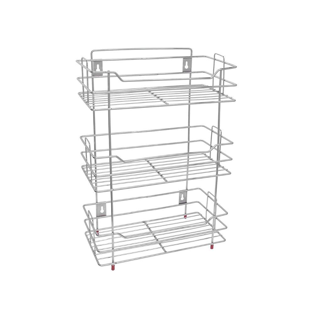 Stainless Steel Multipurpose 3 Tier Kitchen Rack/Storage Shelf (Silver)