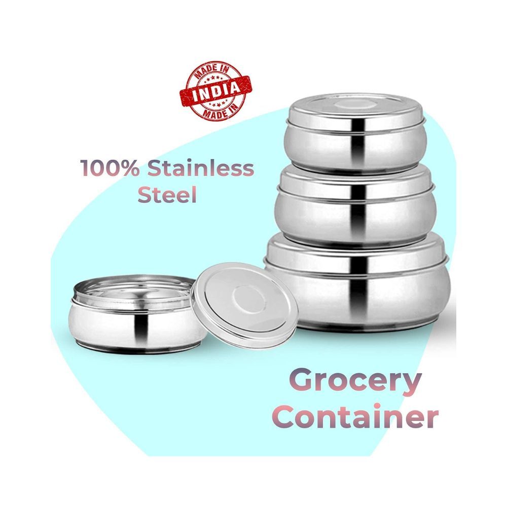 Steel Belly Food Storage Containers (Silver)