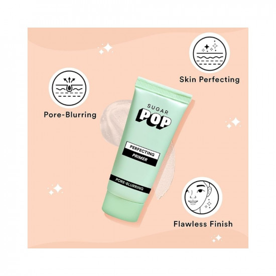 SUGAR POP Perfecting Primer - Infused with Vitamin E l Blurs Pores, Wrinkles & Fine Lines, Hydrating, Lightweight, Gel-Based Matte Finish Formula to keep Makeup Intact l Face Primer for Women l 25