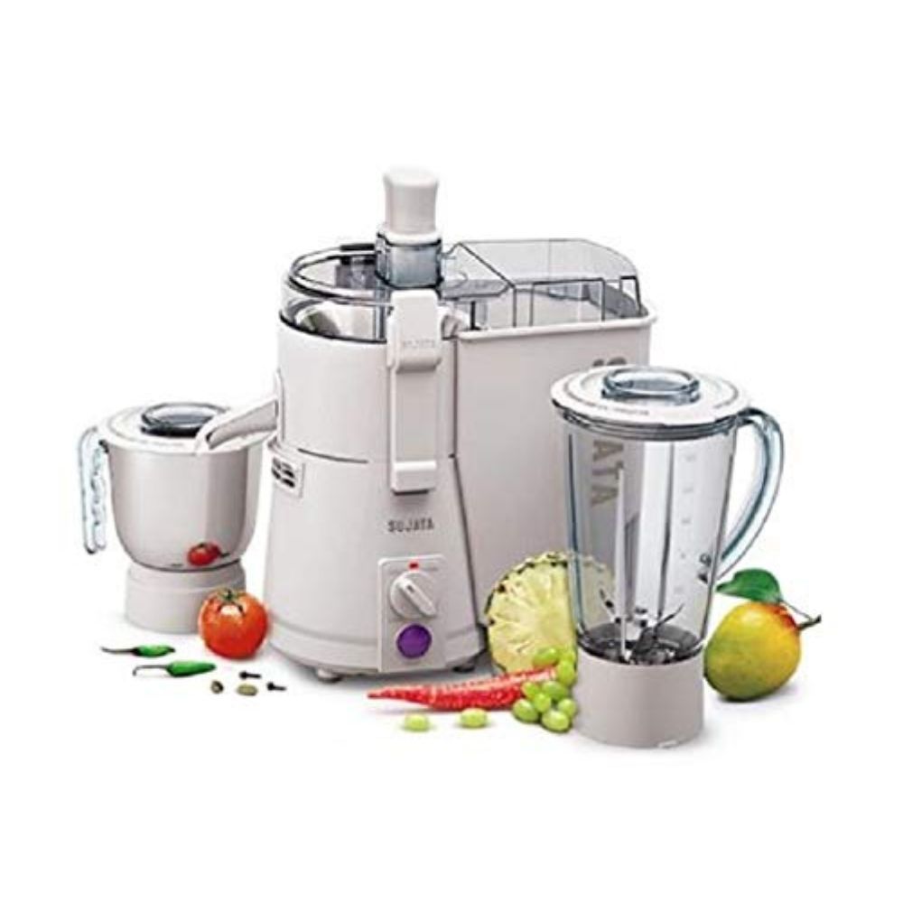 Sujata Powermatic Plus Juicer Mixer Grinder 900 Watts 2 Jars White