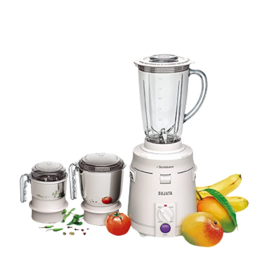 Sujata Supermix Mixer Grinder 900 Watts 3 Jars White White1