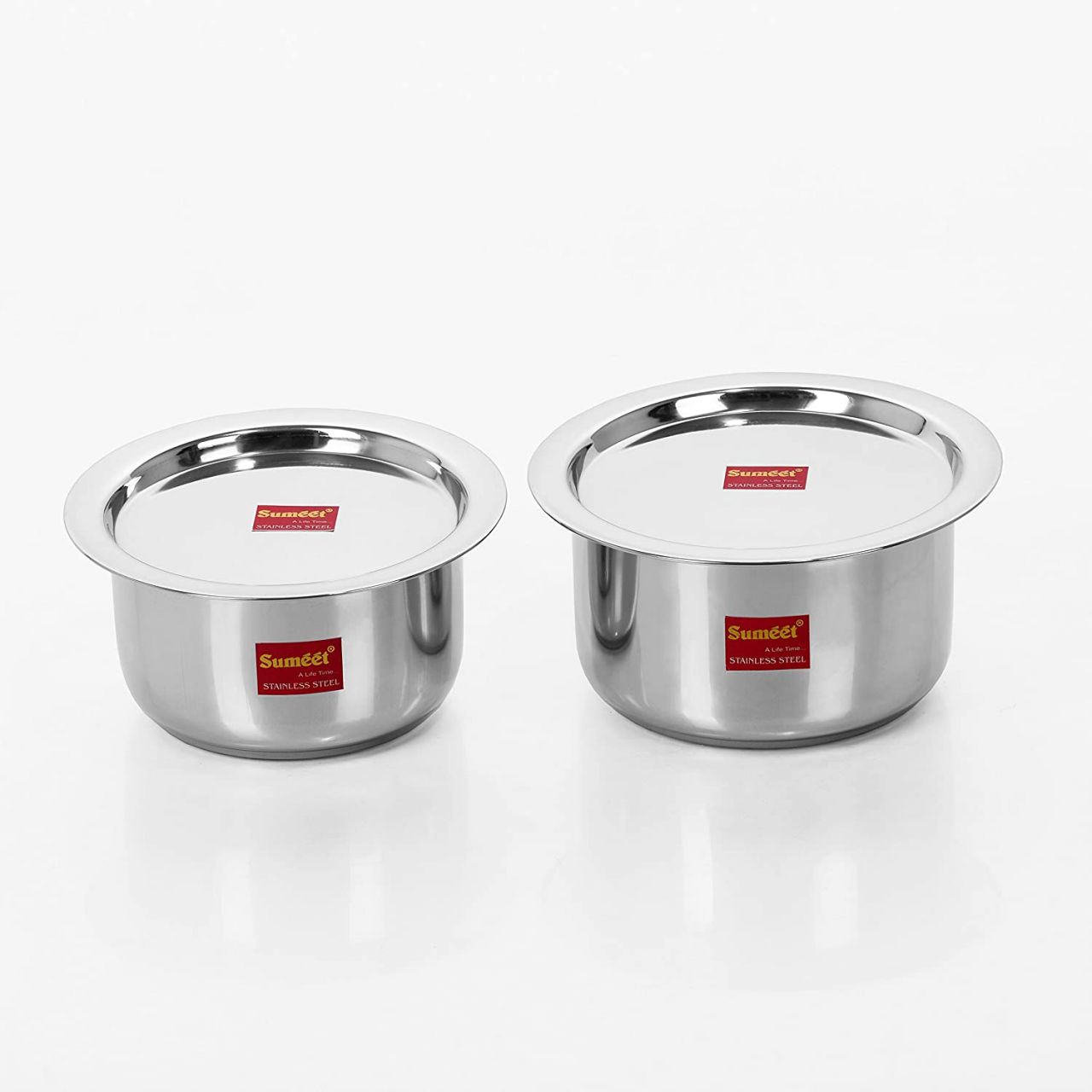 Sumeet Stainless Steel Cookware Set With Lid, 2 Piece (Steel)