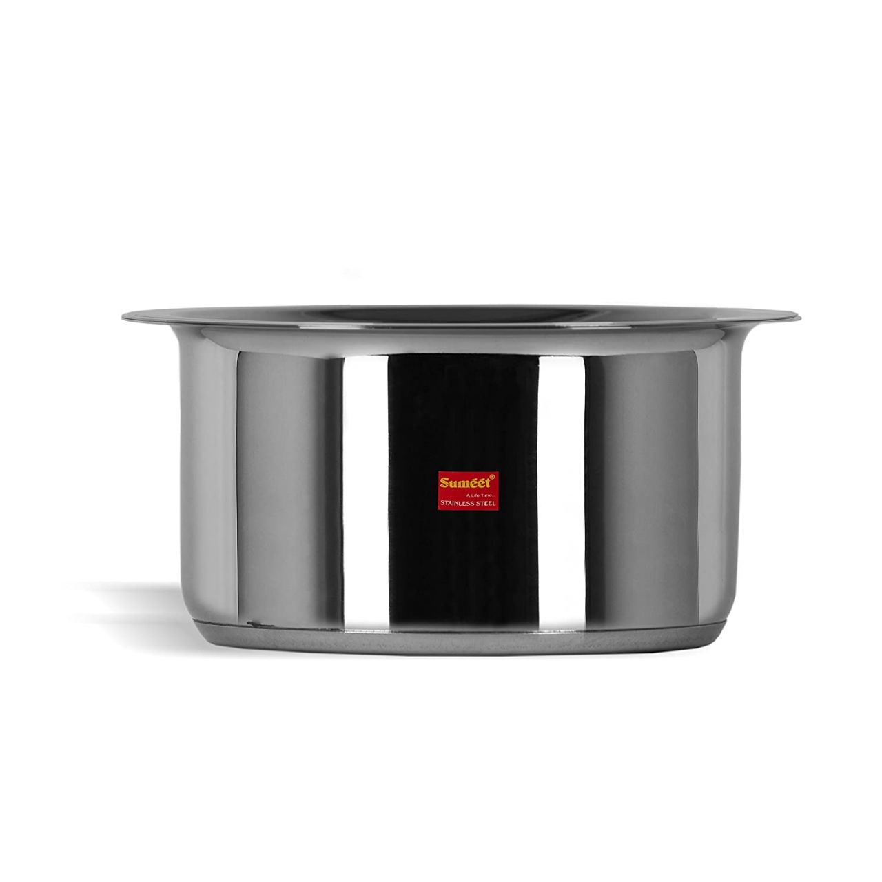 Sumeet Stainless Steel Induction Bottom Container/Tope/Cookware with Lid Size No.12 (1.7 LTR)