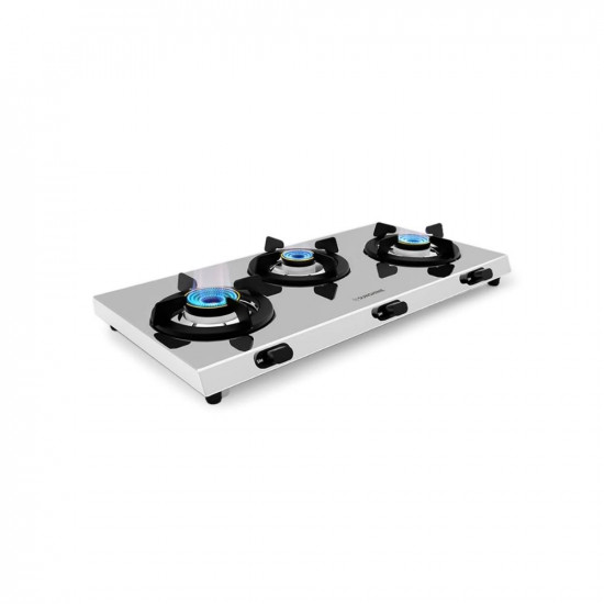 Sunshine Falcon Ultra Slim Stainless Steel Cooktop ISI Certified Manual Ignition 3 Burner Gas Stove 2 Years General Warranty