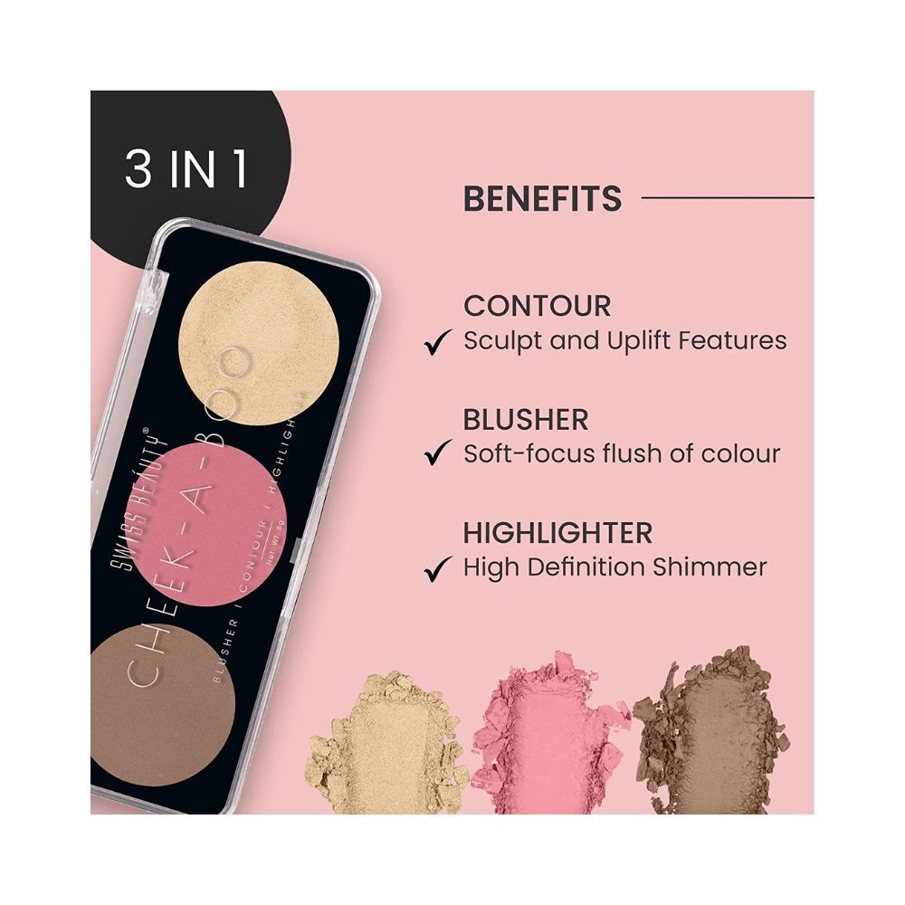 Swiss Beauty Cheek- A- Boo Face Palette with Blusher