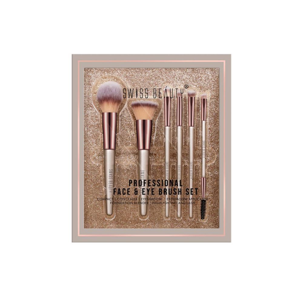 Swiss Beauty Premium Synthetic Bristle Professional Face and Eye Makeup Brushes Set with 6 makeup brushes