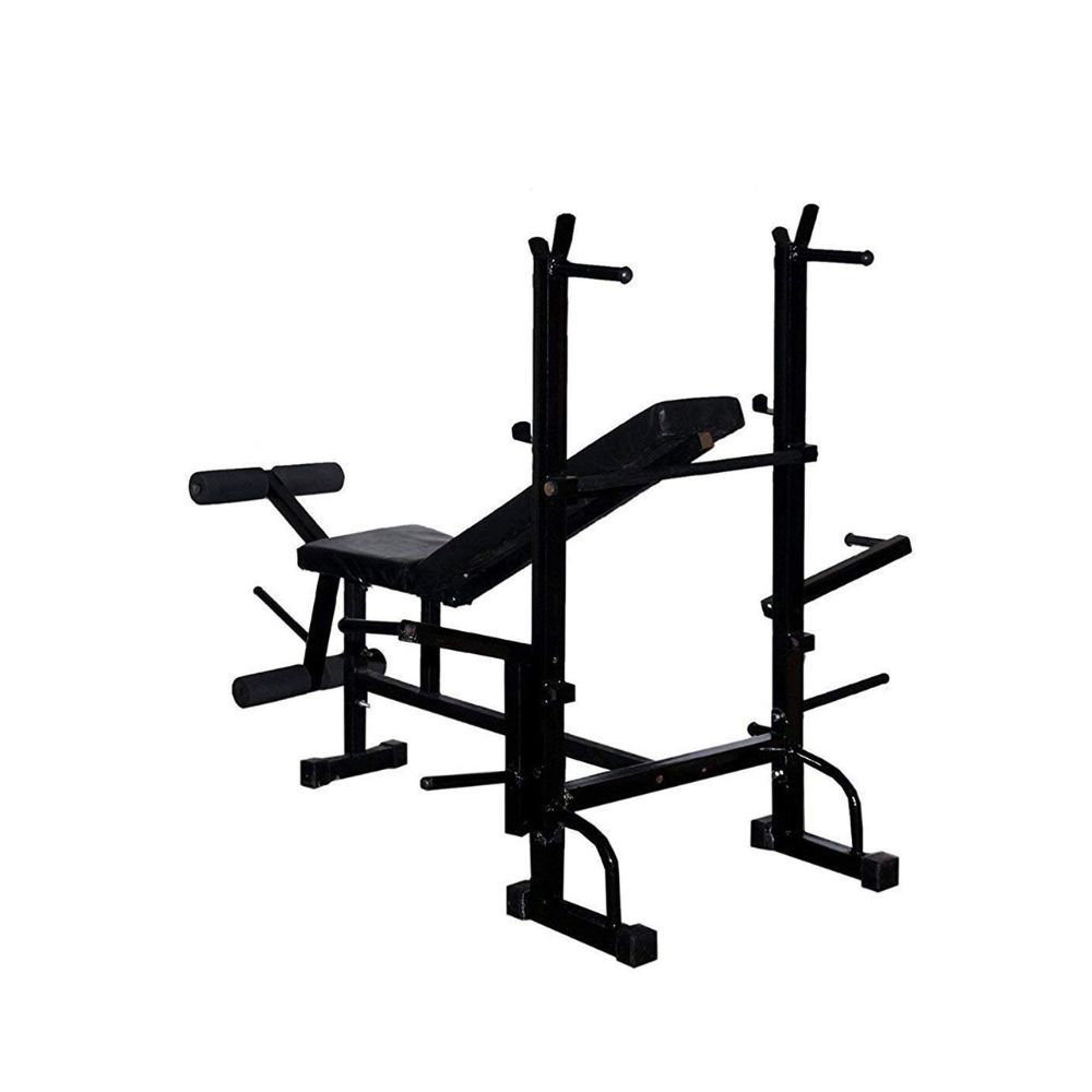 SX Fitness 8 in 1 Multipurpose Incline or Decline Heavy Duty Home Gym Bench for Multiple Workouts and Strength Training - 250 kg, Black