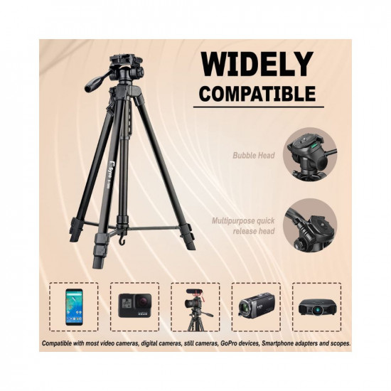 Syvo S -1000 PRO 67 Inch (170CM) Tripod for DSLR, Camera | Operating Height: 5.57 Feet| Maximum Load Capacity up to 5kg | Portable Lightweight Aluminum Tripod 360 Degree Ball Head | Carry Bag (Black)