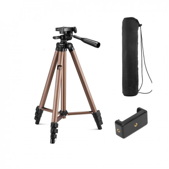 Syvo WT 3130 Aluminum Tripod (133CM), Universal Lightweight Tripod with Mobile Phone Holder Mount & Carry Bag for All Smart Phones, Gopro, Cameras