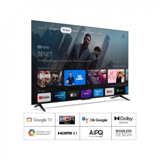 TCL 164 cm (65 inches) Bezel-Less Series 4K Ultra HD Smart LED Google TV 65P635 (Black)