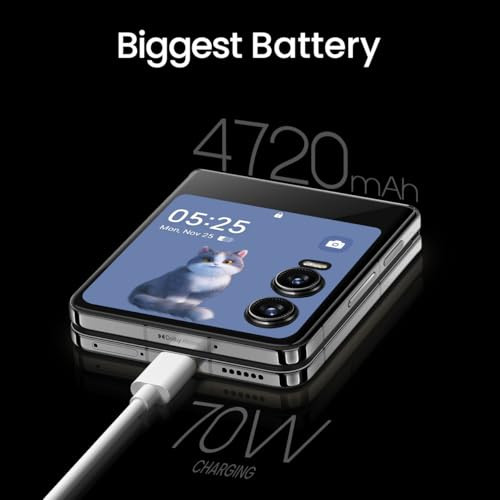 TECNO Phantom V Flip 2 Moondust Grey 8GB256GB  Strongest Flip Ever  4720mAh with 70W Charger  Advance AI Features  50MP OIS50MP Camera  69 120Hz AMOLED Main  364 AMOLED Cover Screen