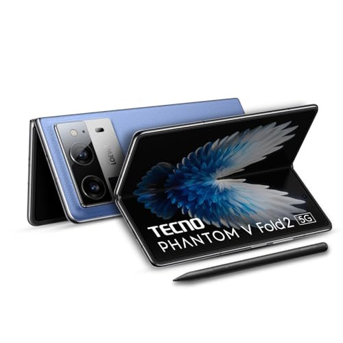 Tecno Phantom V Fold 2 Rippling Blue 12GB512GB  Strongest Fold Ever  Largest Battery in Fold Segment-5750mAh  Segment Largest Display  Rear - Triple 50MP Camera with OIS  70W Fast Charger