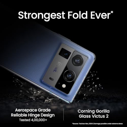 Tecno Phantom V Fold 2 Rippling Blue 12GB512GB  Strongest Fold Ever  Largest Battery in Fold Segment-5750mAh  Segment Largest Display  Rear - Triple 50MP Camera with OIS  70W Fast Charger