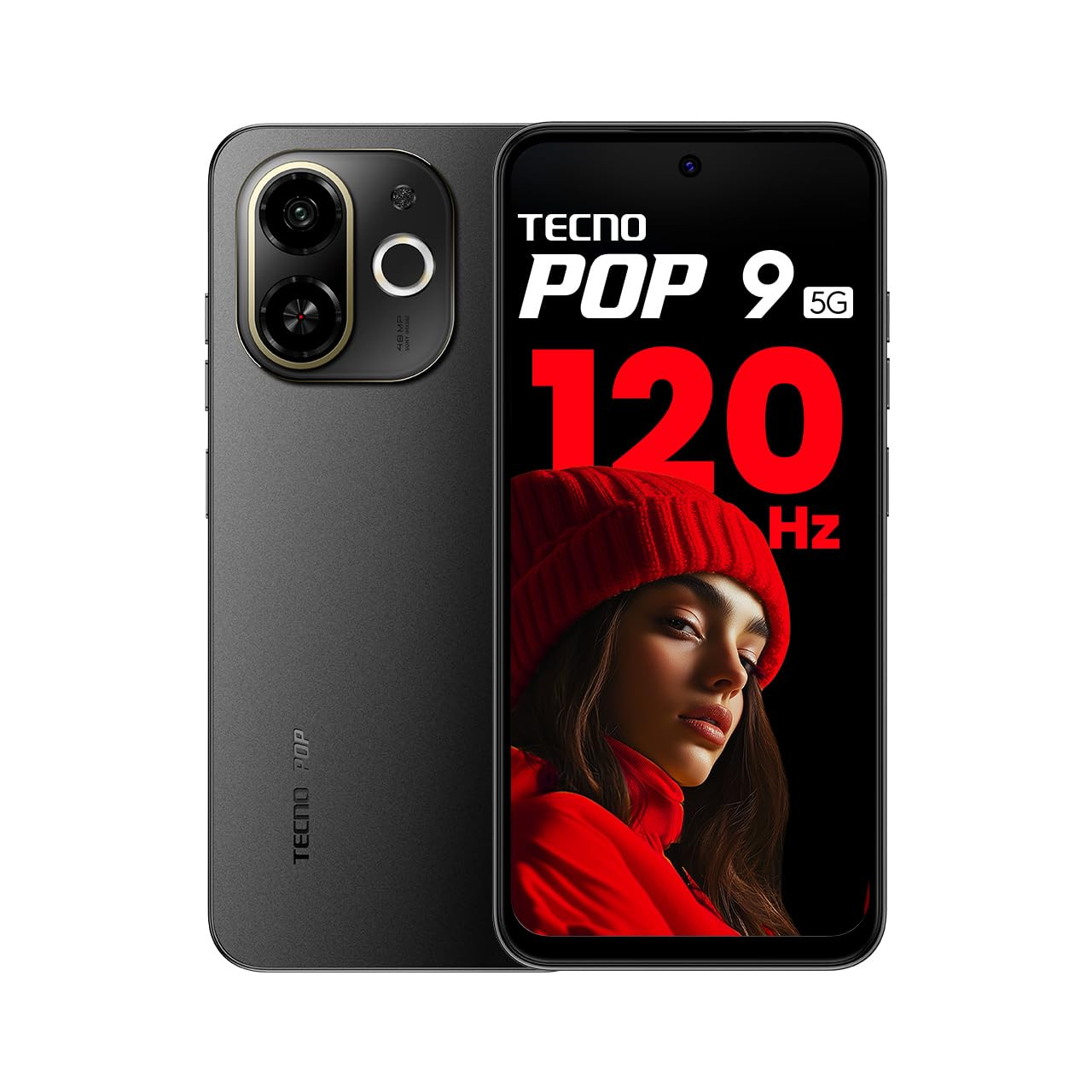 Tecno POP 9 5G Midnight Shadow 4GB128GB Segments 1st 48MP Sony AI Camera Segments 1st 5G with NFC D6300 5G Processor 4 Year Lag Free Fluency 5000 mAh Battery Dual Speaker Without Charger