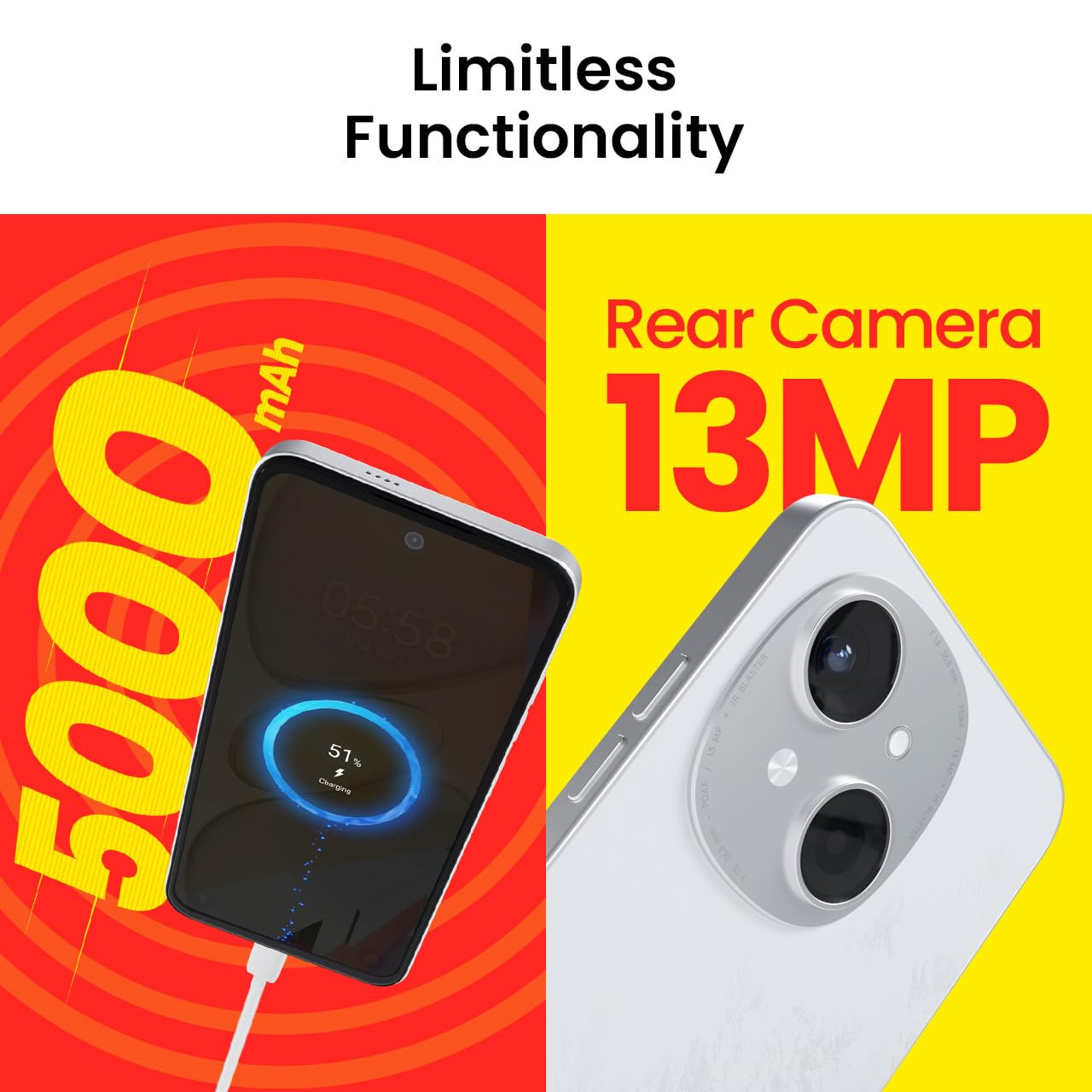 Tecno POP 9 Glittery White 3GB64GB Indias 1st Mediatek G50  IP54 Rated  IR Remote  Dual Speaker with DTS  36 Month Lag Free Fluency  15W Fast Charging Support  5000 mAh Battery
