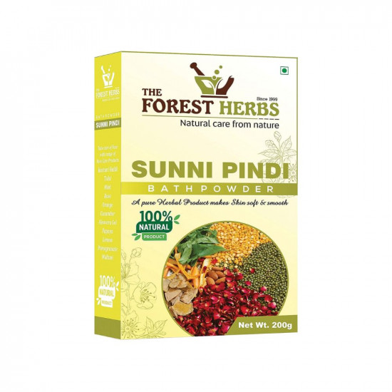 The Forest Herbs Natural Care From Nature Sunnipindi Herbal Bath Powder Ubtan Body Scrub Face Pack - Tan Removal - Ancient Ayurvedic Healing - Enriched with Numerous Herbs 200 g (Pack of 1), Women
