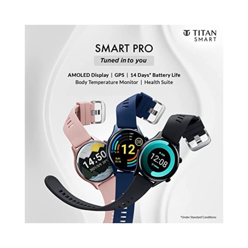 Titan Smart Pro Smartwatch with AMOLED Display, 5 ATM Water Resistance & Upto 14 Days Battery Life (Green)