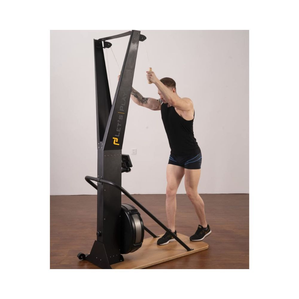 Toning Ski Machine, Rowing Machine for Gym, Air Rowing Machine for Exercise with Floor Stand