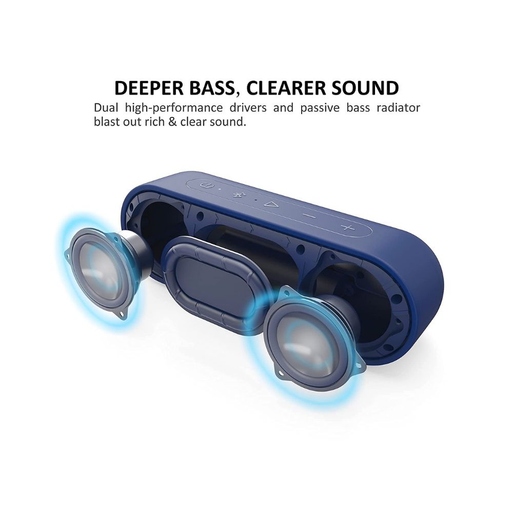 Tribit XSound Go Bluetooth Speaker 16W with Loud Sound & Rich Bass, 24H Playtime-(Blue)
