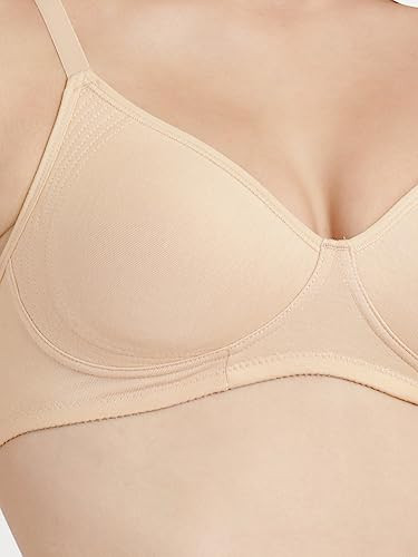 Triumph International Women's Synthetic Wire Free Seamless Non-Padded Bra  (20I319_White_38F),Size -26C