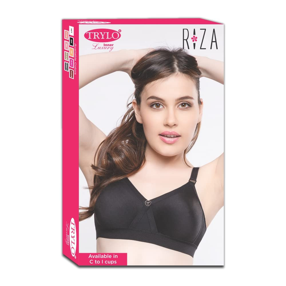 TRYLO Women's Non-Wired Bra (ALPA_Skin_32F),Size 32F