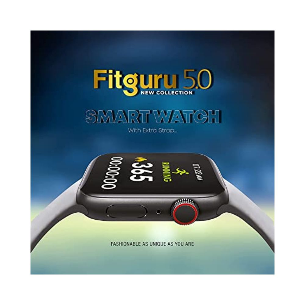 UBON Smart Watch Fitguru 1.75ÃÂ Full Touch HD Display with Heart & SpO2 Monitoring Smart Watch for Men Women, Black
