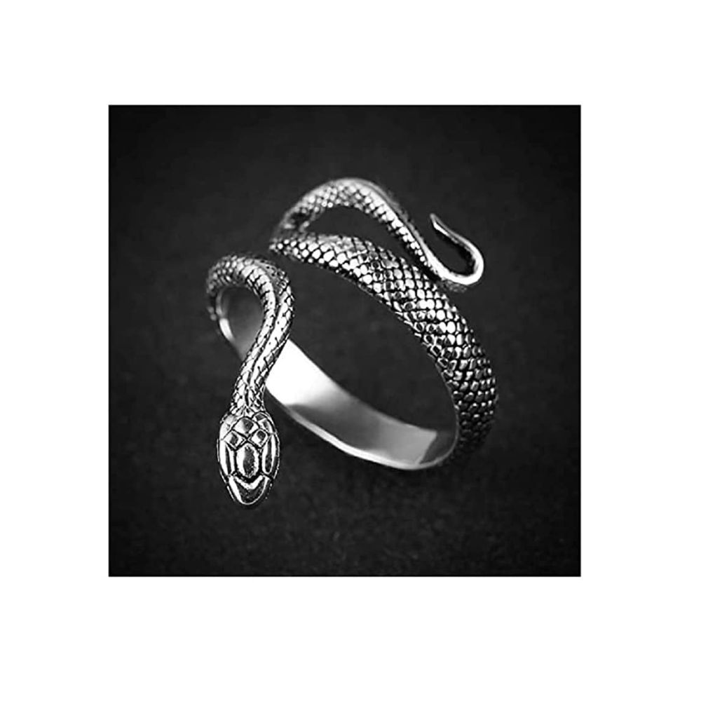University Trendz Silver Plated Alloy Snake Finger Ring for Men & Women