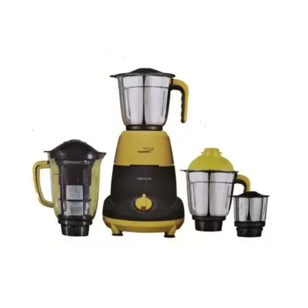 V-Guard Velocity DX  750 W Mixer Grinder 4 Jars Black Yellow steel