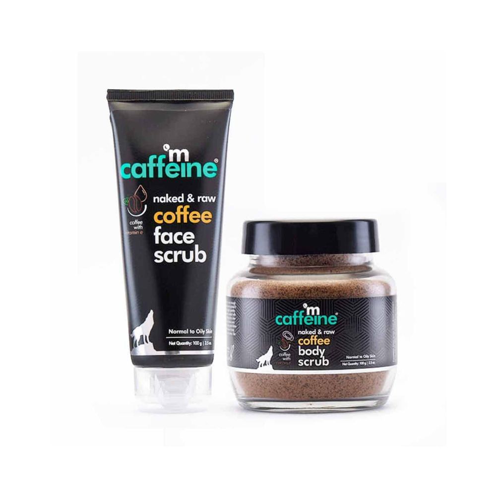 mCaffeine Exfoliating Coffee Face & Body Scrub Combo For Tan Removal | For Women & Men