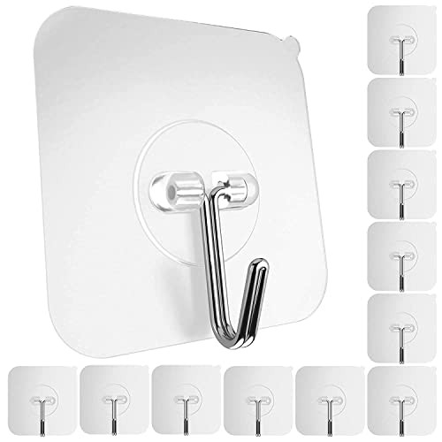 upyog Ultimate Convenience with Self-Adhesive Wall Hooks - Command Hooks,  Heavy-Duty, Transparent, Removable - Ideal for