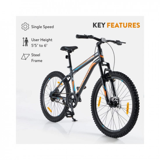 Urban Terrain UT5001S26 Bolt Steel MTB 26T Mountain Cycle - Disc Brake with Free Cycling Events and cultsport App Tracking (16.5 Inches Frame, Ideal for Unisex Adults)