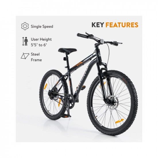 Urban Terrain UT5001S27.5 Bolt Steel MTB 27.5T Mountain Cycle - Disc Brake with Free Cycling Event and cultsport App Tracking (17.5 Inches Frame, Ideal for Unisex)