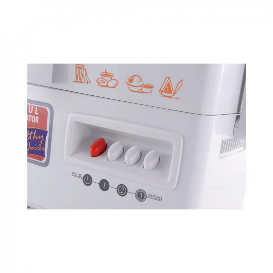 USHA 3345 450-Watt Juicer Mixer Grinder with 2 Jars White 450 Watt