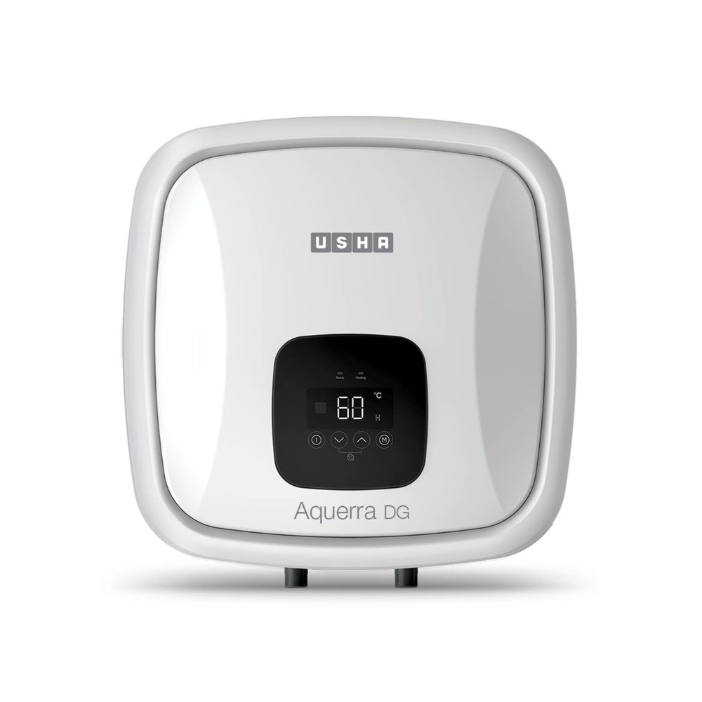 Usha Aquerra DG 15 Litre 5 Star Digital Storage Water Heater with Remote (White)