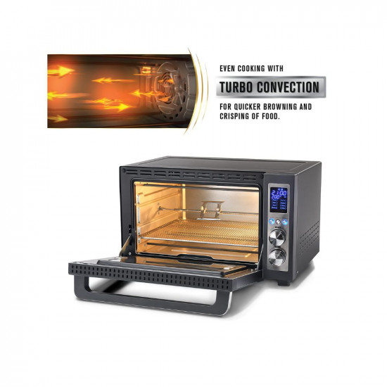 Usha CALYPSO Digital Air Fryer Oven Toaster Grill OTG 30 Litre capacity All in one- Air Fry Bake Dehydrate Toast Broil  Digital Display  8 Cooking Options 8 accessories 2 Yrs Warranty Black