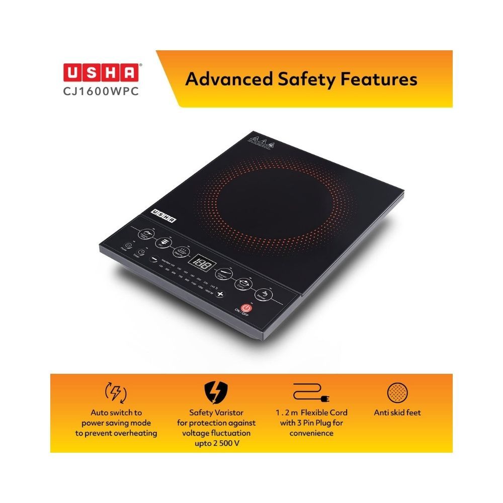 Usha CookJoy CJ1600WPC 1600 Watt Induction cooktop Black