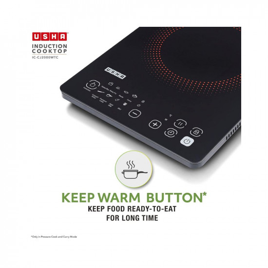 Usha Cookjoy Cj2000Wtc 2000 Watt Induction Cooktop With Touch Control Black Sealed 1 Burner