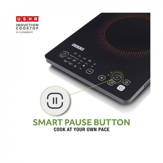 Usha Cookjoy Cj2000Wtc 2000 Watt Induction Cooktop With Touch Control Black Sealed 1 Burner