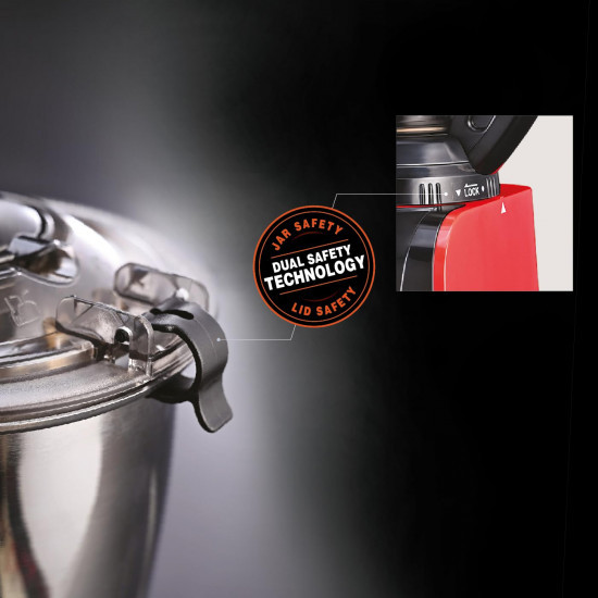 USHA ICHEF 750 Watt Copper Motor Mixer Grinder with 3 SS Jars  Translucent blender PC Jar with fruit filter Hands Free operation with Dual Safety Lock 2 Yr Product  5 Yrs Motor WarrantyRedBlack