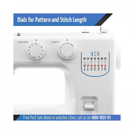 Usha Janome Allure Automatic Zig-Zag Electric Sewing Machine  13 Built-In-Stitches  21 Stitch Function White with complementary Sewing Lessons in Nine languages