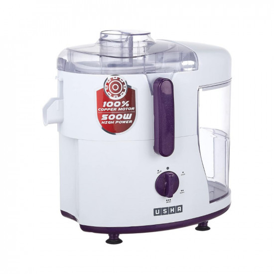 Usha JMG 0500XJ3 500 -Watt Juicer Mixer Grinder with 3 Jars MagentaWhite